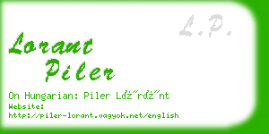 lorant piler business card